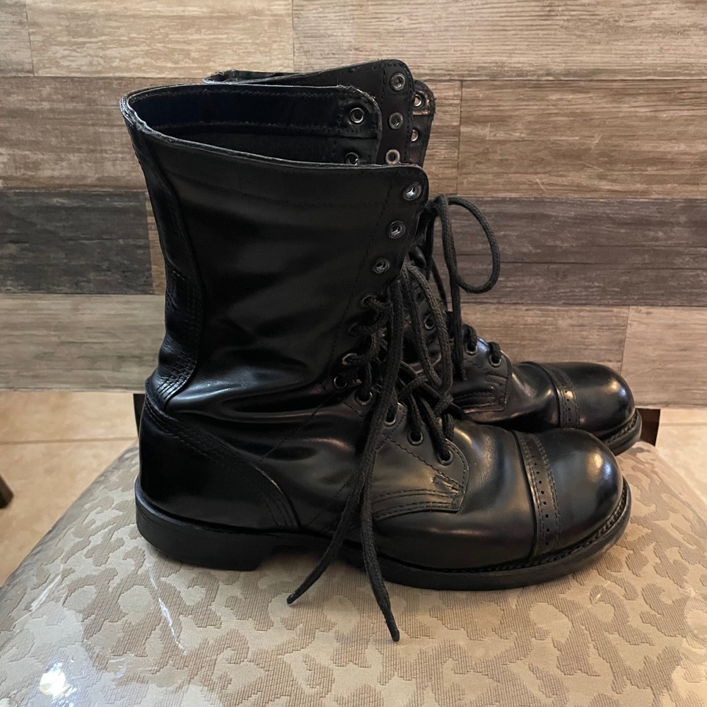 Corcoran 1500 Mens Black Leather 10"Jump Boots Military Paratrooper Size 10.5D - Picture 7 of 11
